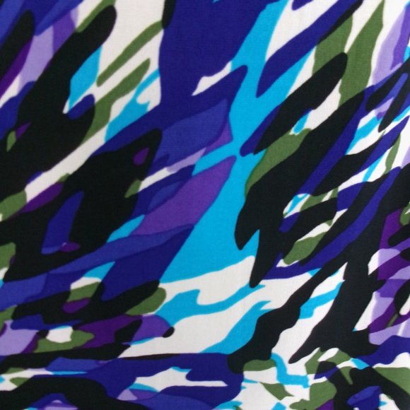 Racerback Stretch Jersey Maxi Dress Bold Print Turquoise Purple Black Olive 6 - Picture 12 of 14